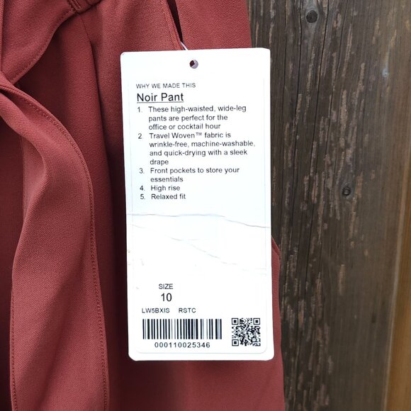 LULULEMON NOIR Pant Women's Size 10 BNWT Rustic Clay - Picture 6 of 8
